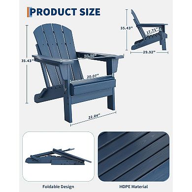 Oversized Folding Adirondack Chairs Set of 2