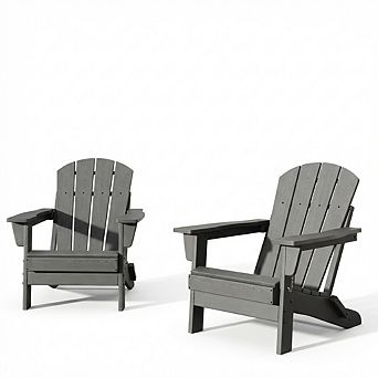 Oversized Folding Adirondack Chairs Set of 2