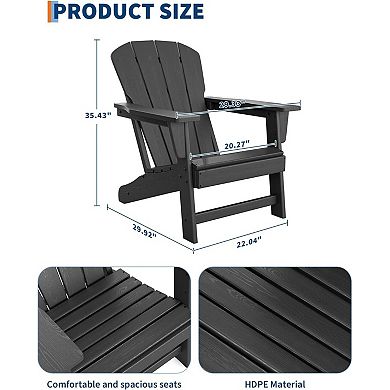 Modern HDPE Plastic Adirondack Chair Set of 4