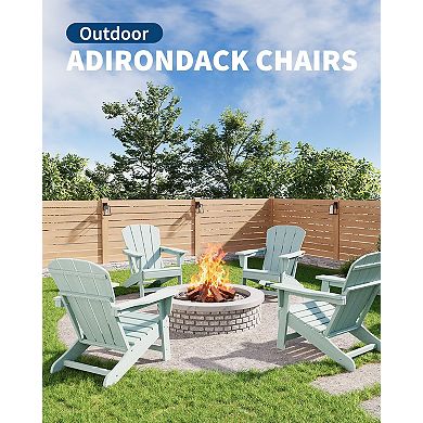 Modern HDPE Plastic Adirondack Chair Set of 4