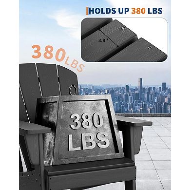 Modern HDPE Plastic Adirondack Chair Set of 4