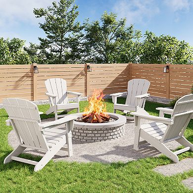 Modern HDPE Plastic Adirondack Chair Set of 4