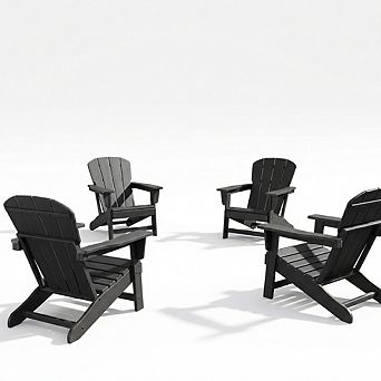 Modern HDPE Plastic Adirondack Chair Set of 4