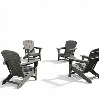 Modern HDPE Plastic Adirondack Chair Set of 4