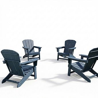 Modern HDPE Plastic Adirondack Chair Set of 4