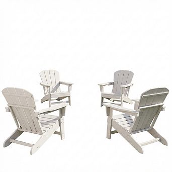 Modern HDPE Plastic Adirondack Chair Set of 4