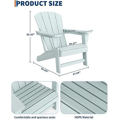Modern HDPE Plastic Adirondack Chair Set of 2