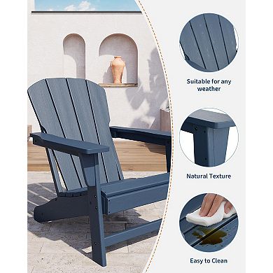 Modern HDPE Plastic Adirondack Chair Set of 2