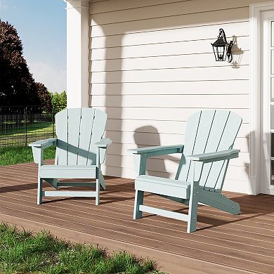 Modern HDPE Plastic Adirondack Chair Set of 2