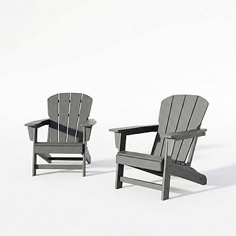 Modern HDPE Plastic Adirondack Chair Set of 2