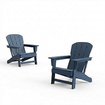 Modern HDPE Plastic Adirondack Chair Set of 2