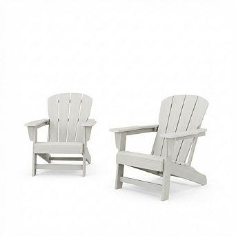 Modern HDPE Plastic Adirondack Chair Set of 2