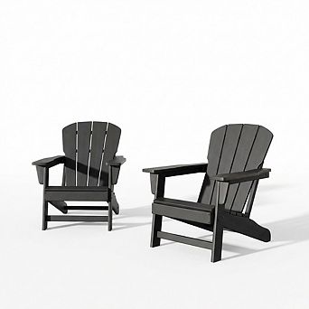 Modern HDPE Plastic Adirondack Chair Set of 2