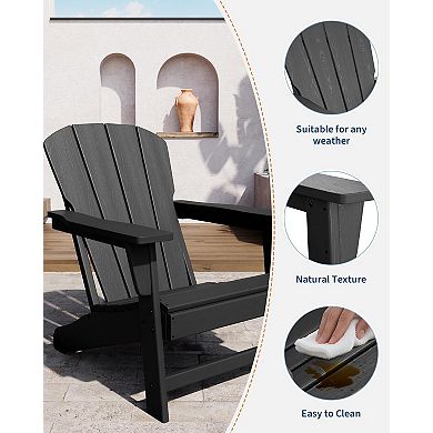 Modern HDPE Plastic Adirondack Chair Set of 2