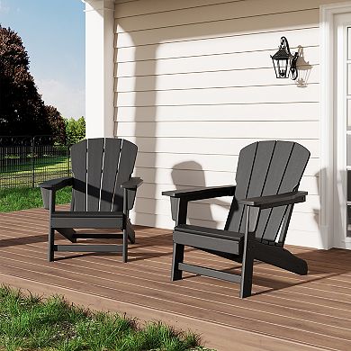 Modern HDPE Plastic Adirondack Chair Set of 2