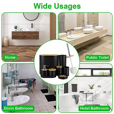 Bathroom Organizer Set 8PCS Holders & Cleaning Accessories