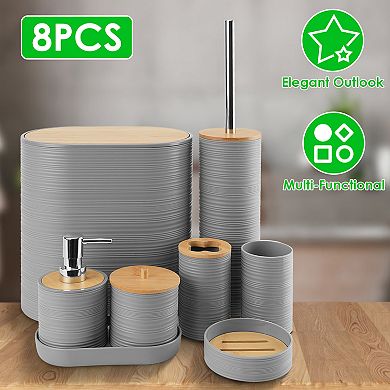 Bathroom Organizer Set 8PCS Holders & Cleaning Accessories
