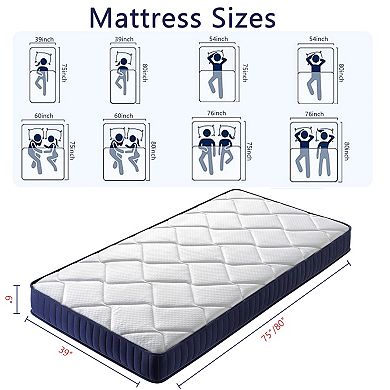 GOODSILO 6-Inch Twin Size Hybrid Innerspring Memory Foam Mattress in a Box