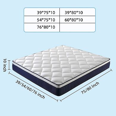 GOODSILO 10 Inch Hybrid Mattress with Gel Memory Foam and Pocket Coil Support