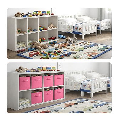 Cheer Collection 6 Pack Fabric Storage Cubes with Handles Collapsible Organizer Bins