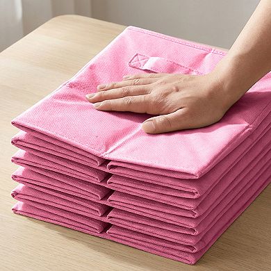 Cheer Collection 6 Pack Fabric Storage Cubes with Handles Collapsible Organizer Bins