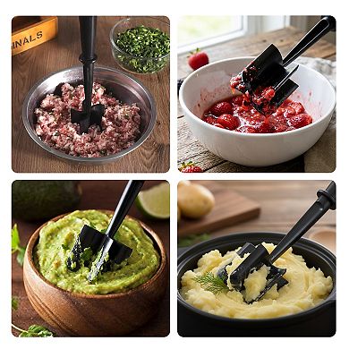 Cheer Collection Heat Resistant Nylon Meat Chopper with 5 Blades for Ground Meat and Mashing