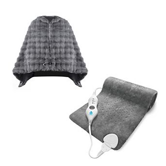 Pursonic Heated Poncho Shawl & XL Full Body Heating Pad