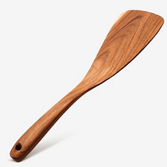 Cheer Collection Teak Wood Frying Spatula 12.5 Inch Nonstick Safe Wooden Turner