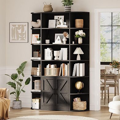 ANIXOL Tall Bookcase with Storage Cabinet