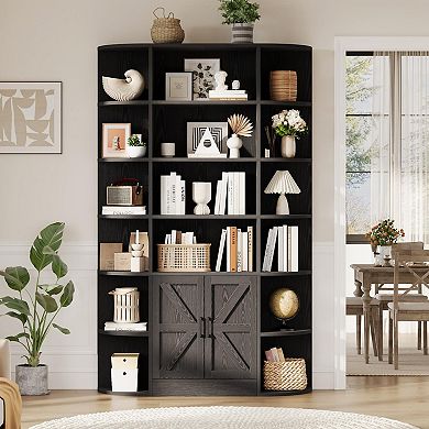 ANIXOL Tall Bookcase with Storage Cabinet
