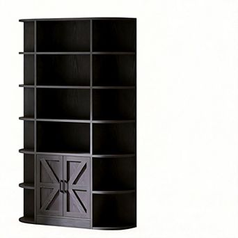ANIXOL Tall Bookcase with Storage Cabinet
