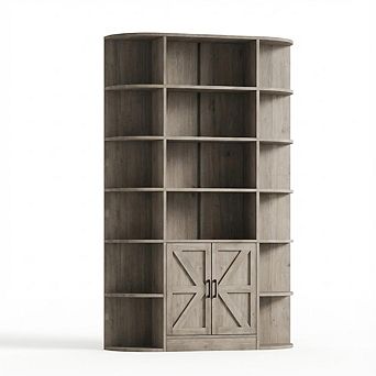 ANIXOL Tall Bookcase with Storage Cabinet