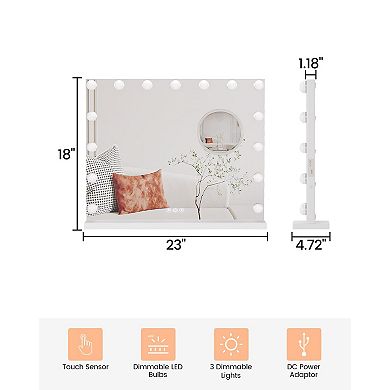 IDEALHOUSE LED Lighted Makeup Mirror with Touch Control & Magnification