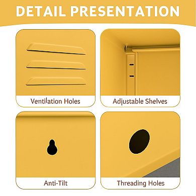 ANIXOL Metal Locker End Table with Door