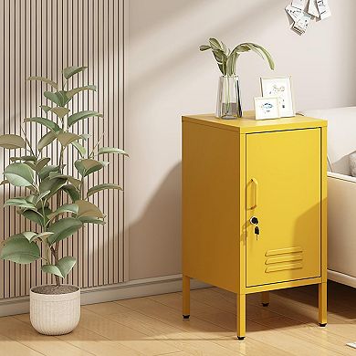 ANIXOL Metal Locker End Table with Door