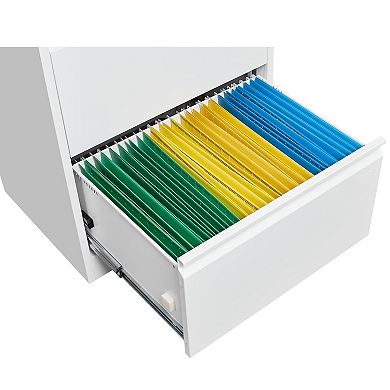 IDEALHOUSE Locking 3-Drawer Lateral File Cabinet, Wide Metal Storage