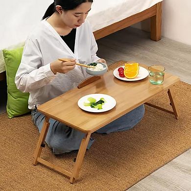 IDEALHOUSE Adjustable Wood Laptop Bed Tray, Portable Folding Table