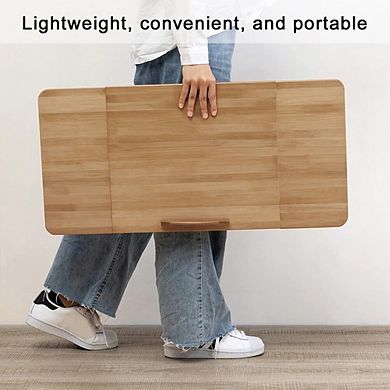 IDEALHOUSE Adjustable Wood Laptop Bed Tray, Portable Folding Table