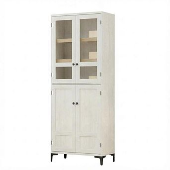 Craze Ventures Tall Kitchen Pantry Cabinet with Glass Doors