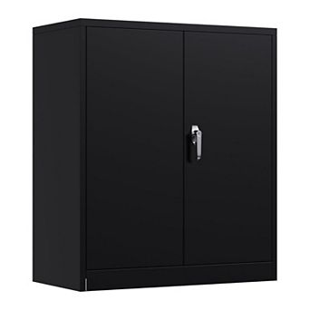 IDEALHOUSE Wall Mount Metal Storage Cabinet with Lock & Adjustable Shelves