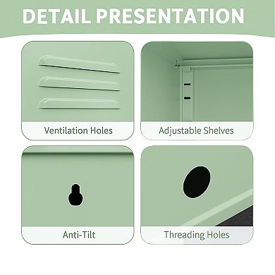 ANIXOL Metal Locker End Table with Door
