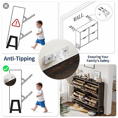ANIXOL 4-Drawer Flip Shoe Cabinet