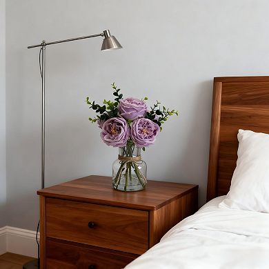 ANIXOL Artificial Roses in Glass Vase