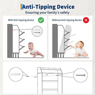 ANIXOL Slim 3-Drawer Shoe Cabinet