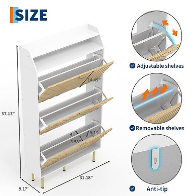 ANIXOL Slim 3-Drawer Shoe Cabinet
