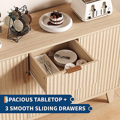 ANIXOL Fluted Sideboard Buffet Cabinet