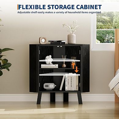 ANIXOL 3-Tier Corner Cabinet with Doors