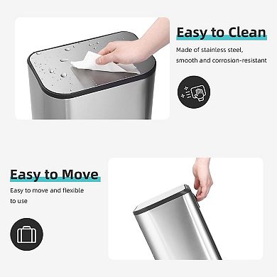 ANIXOL Stainless Steel Step Trash Can with Soft-Close Lid & Foot Pedal