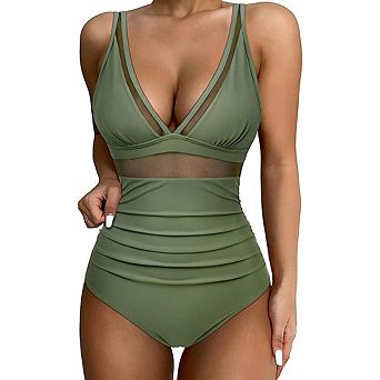 Women's Summer Push-Up Backless One-Piece Swimsuit Trendy Vacation Bikini for Beach & Pool