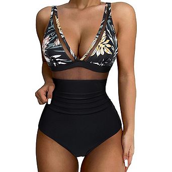Women's Summer Push-Up Backless One-Piece Swimsuit Trendy Vacation Bikini for Beach & Pool